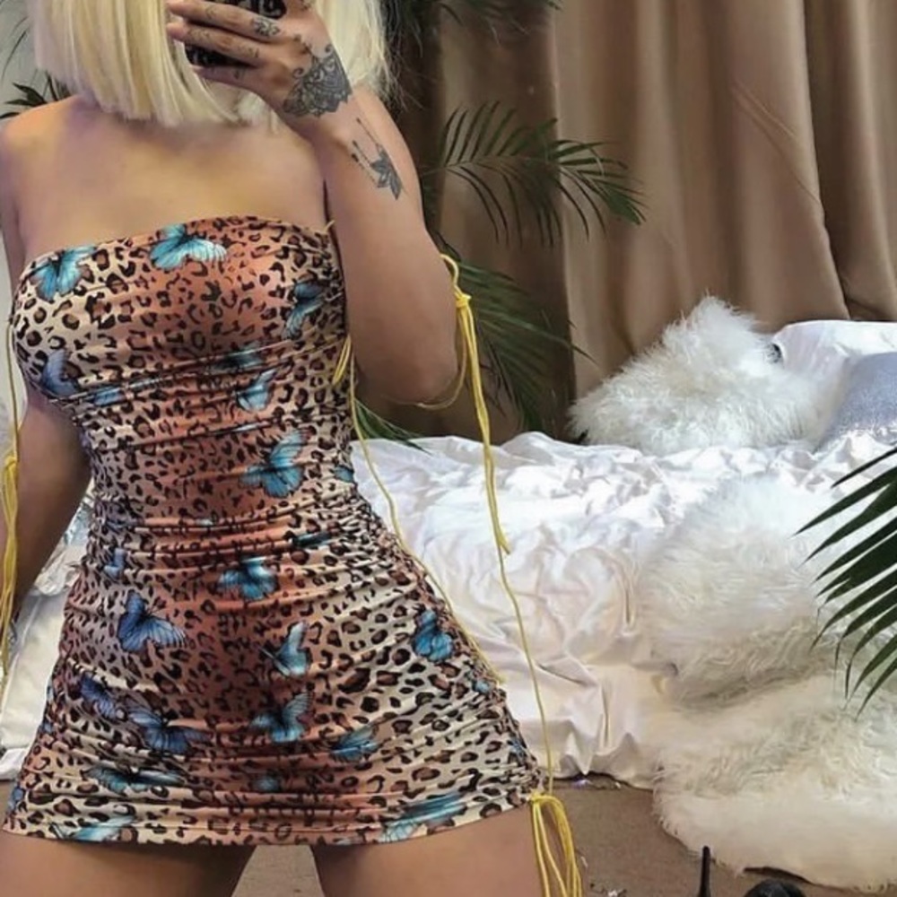 leopard butterfly dress